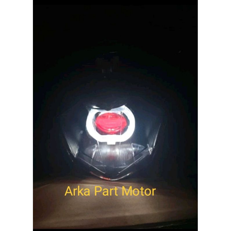 Reflektor Lampu Depan  Beat Esp 2016-2018 Custom Smoke Plus Biled Super Terang