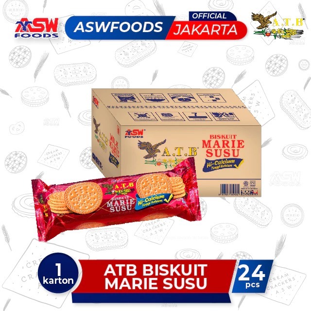 

A.T.B Marie Susu Biskuit 180 Gr - 24 Pcs Karton