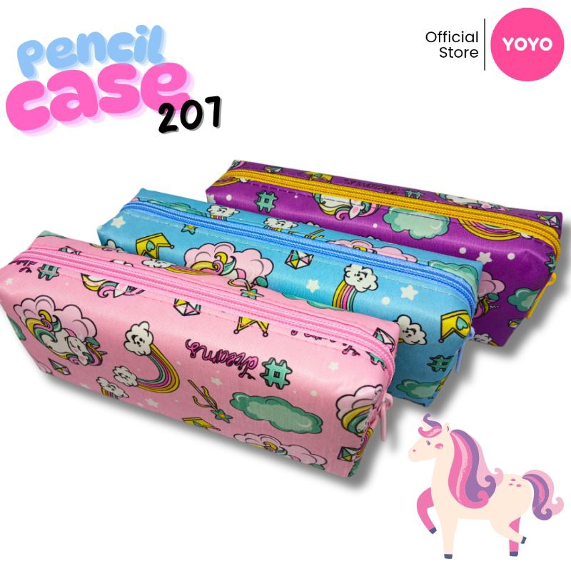 

YOYO Tempat Pensil Karakter UNICORN KUDA PONI 207 Lucu Zipper Resleting