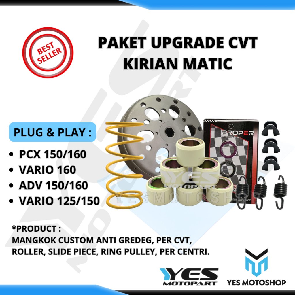 PAKET AKSELERASI UPGRADE CVT KIRIAN VARIO 125 150 160 PCX 150 PCX 160 ADV 150 160 STYLO ANTI GREDEK