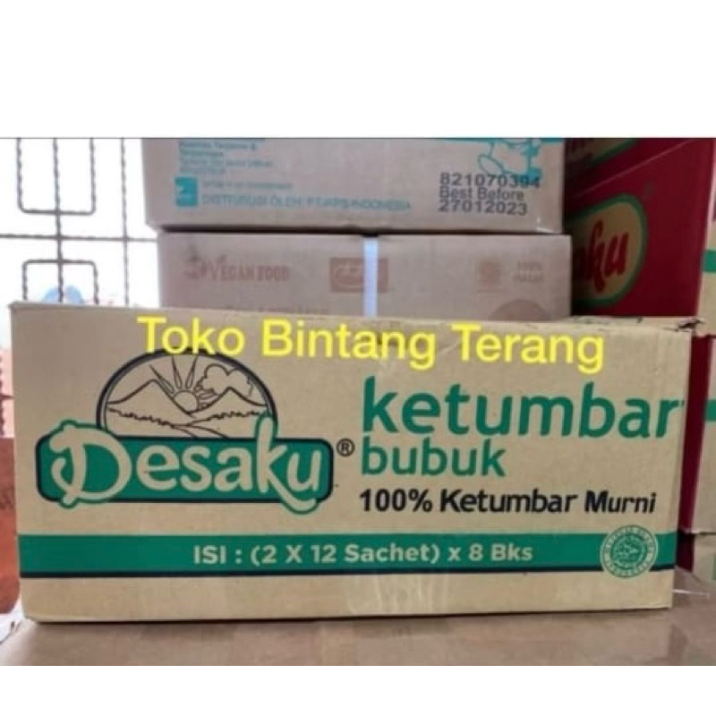 

Desaku Ketumbar Bubuk 1 Dus isi 192 sachet (2 x 12 sachet) x 8 bks per Karton