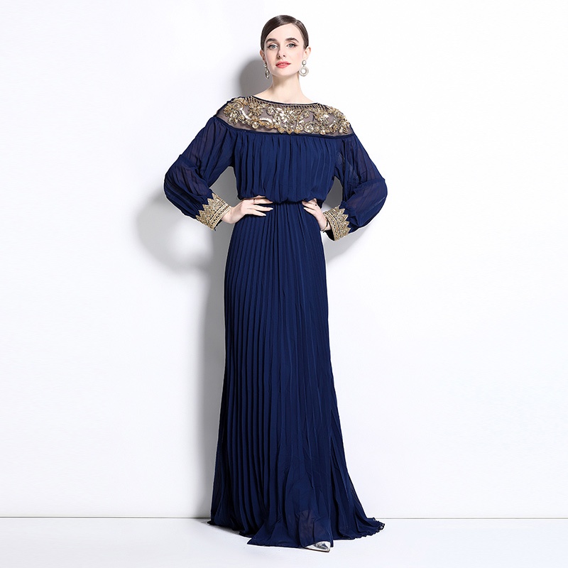 SGBJ Robe Fashion Women Muslim Wear Biru Wrap Maxi Dress Wanita 4 Color