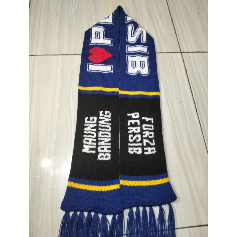 syal rajut Persib syal i love persib