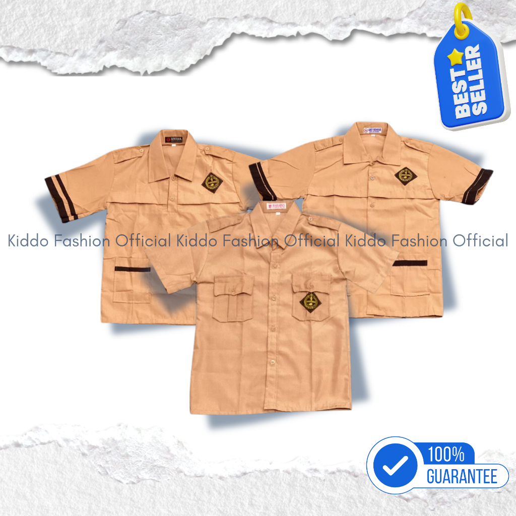 Baju Seragam Pramuka Lengan Pendek SD MI Laki-Laki Bahan Katun Oxford Seragam Sekolah Pramuka