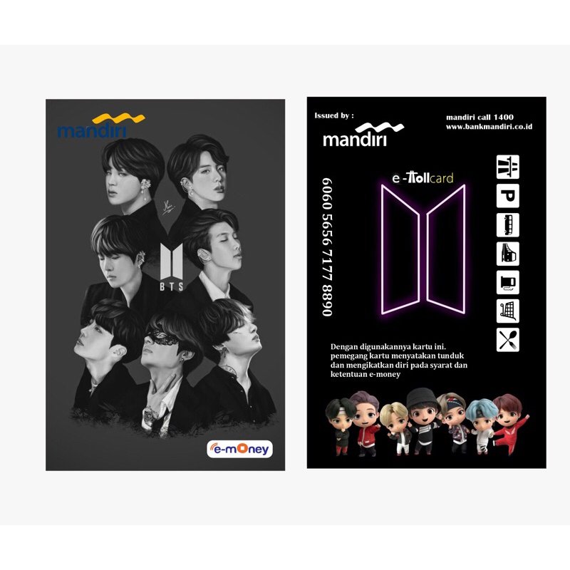 CUSTOM ETOLL BTS K-POP ARMY || CUSTOM EMONEY FLAZZ GEN 2 BRIZZI TAPCASH PRINT UV 2 SISI