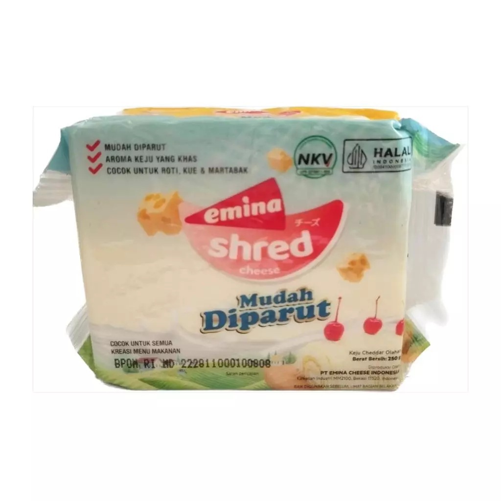 

Emina Shred Cheese Mudah Diparut 250 Gram / Keju Parut