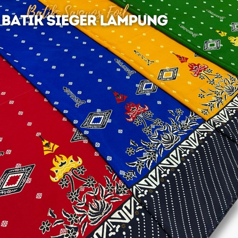 Kain Batik Siger Lampung | Bahan Sanwos Foil Halus Lembut Tidak Kusut Untuk Baju Batik Pria Wanita