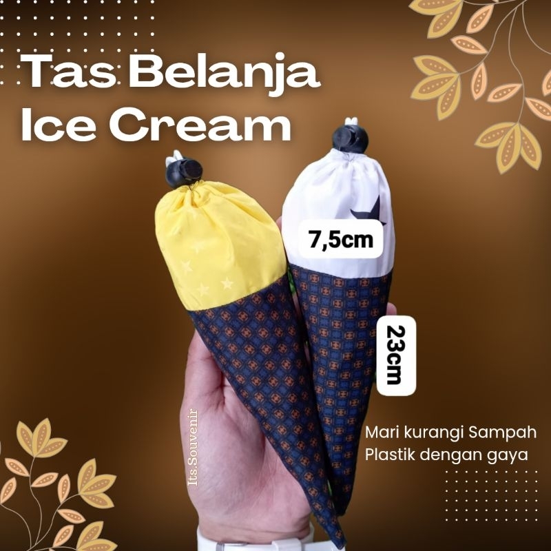Tas Lipat Ice Cream Cone Shopping Bag Belanja Jinjing Souvernir Wedding Pernikahan Yasinan Pengajian