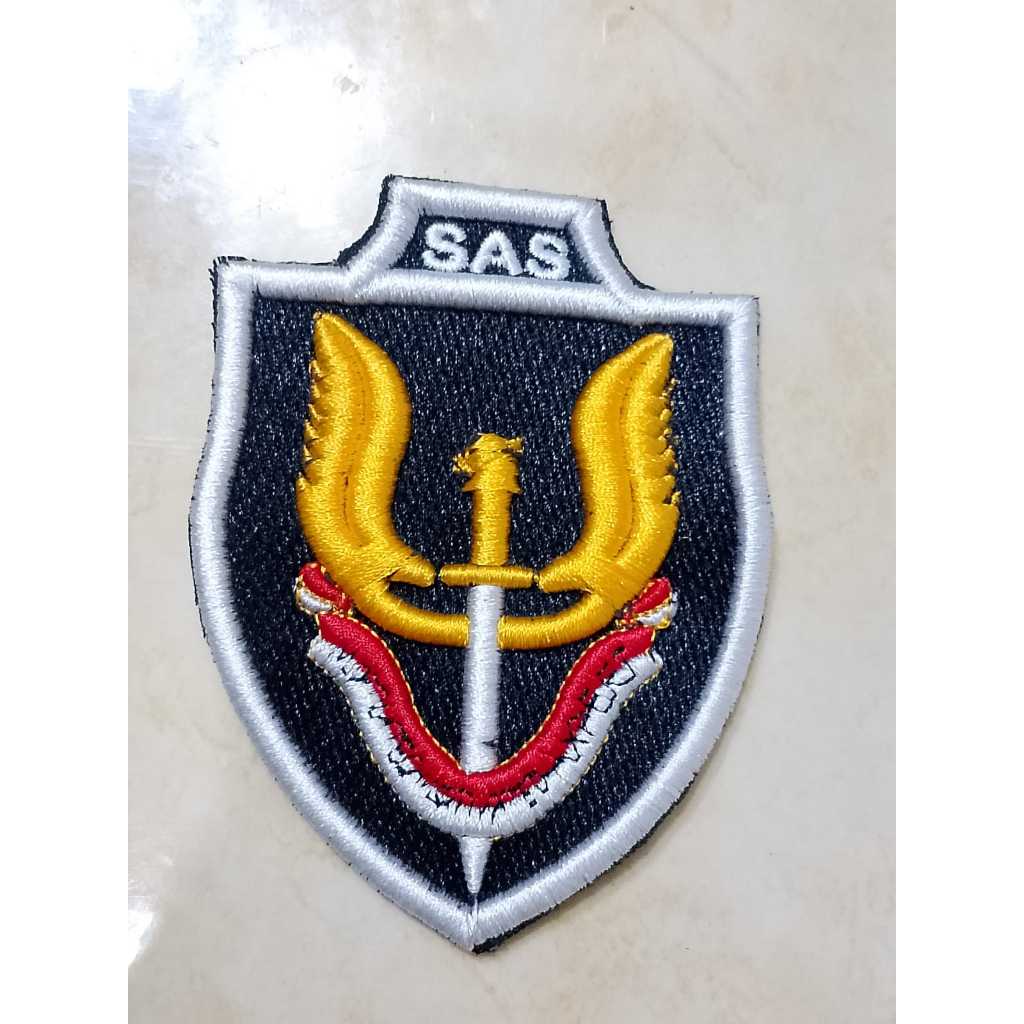bordir logo sas timbul 3d