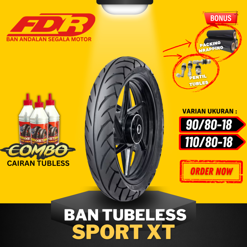 [READY COD] BAN FDR SPORT XT RING 18 / BAN FDR TUBELESS SPORT XT  ( 90/80-18 / 110/80-18 ) BAN FDR T