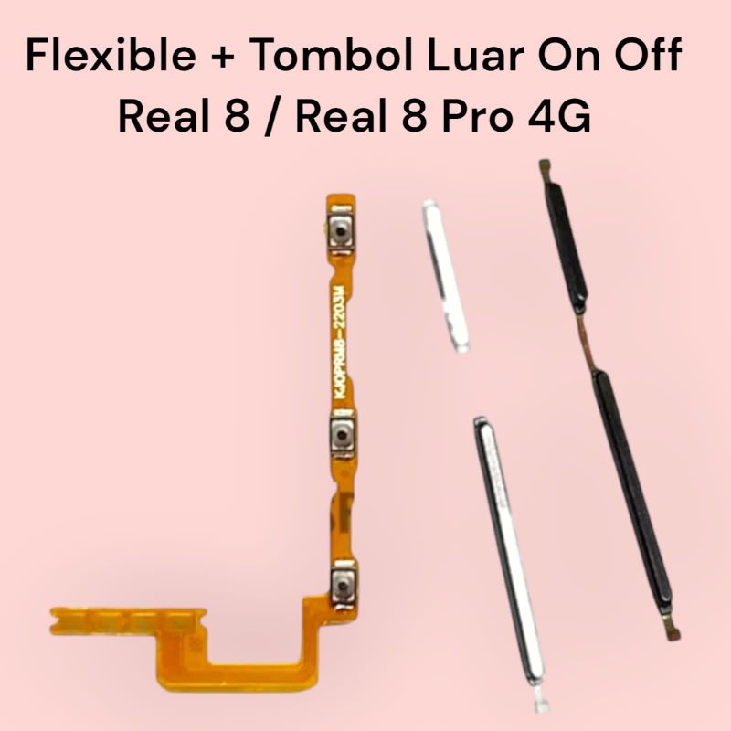 RELMI 8 / 8 PRO 4G - 1set Flexible On Of Volume + Tombol Luar Fleksibel
