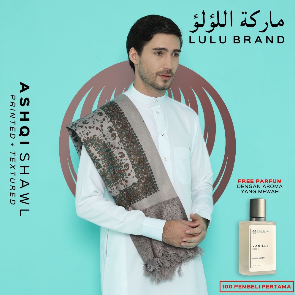 Sorban Kashmiri Print Rida Printing Surban Premium Import Arab LULU BRAND 196 Ashqi Free Parfum KODE