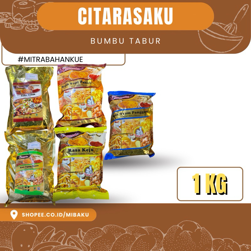 

Bumbu Tabur Serbaguna CitarasaKu 1kg – Rasa Kuat, Gurih, balado , keju, ayam panggang , jaging manis dll