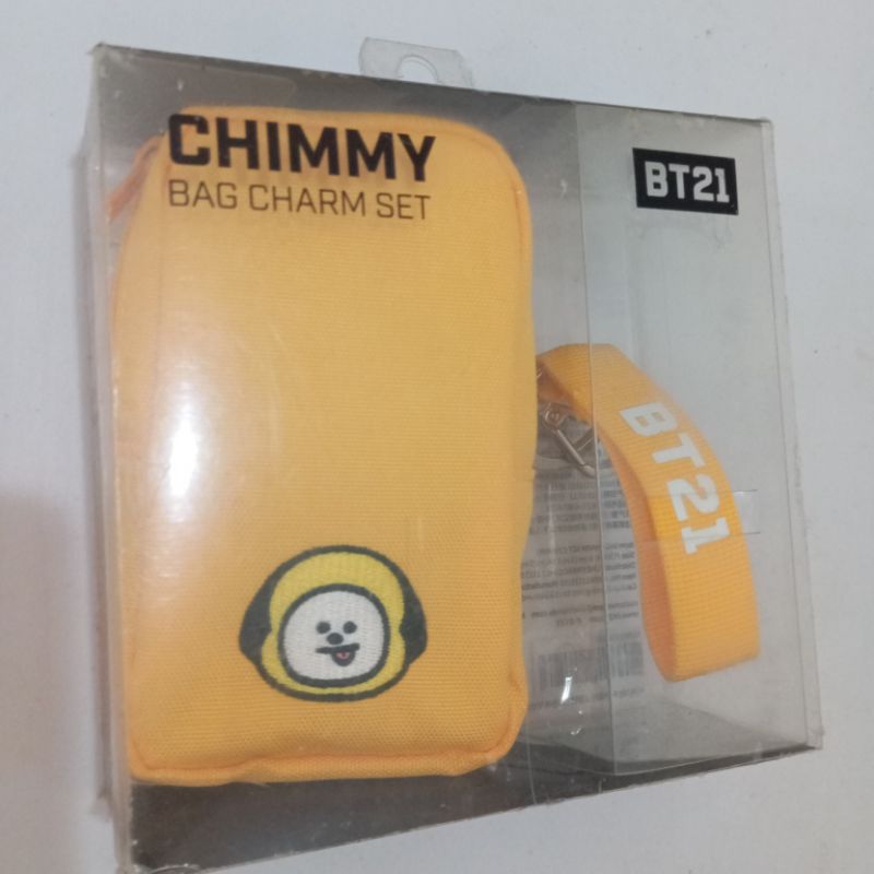 BT21 Chimmy Bag Charm Set Pouch Jimin Bts Bt 21 Original Line Mini Wallet Wadah Mini Dompet Kuning K