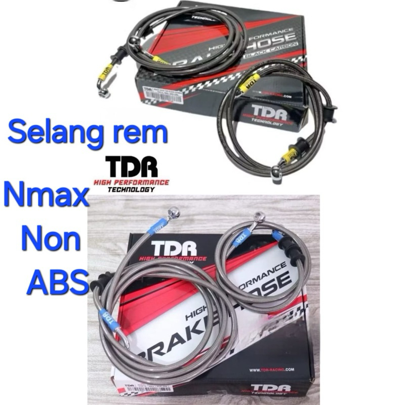 Selang Rem TDR Nmax Non ABS selang nmax TDR Silver & Black Carbon Selang rem Tdr Non Abs set depan b