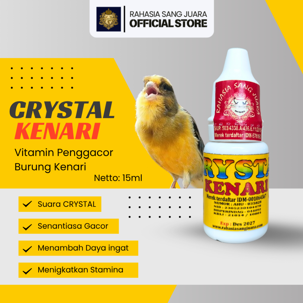 CRYSTAL KENARI - VITAMIN BURUNG KENARI CEPAT GACOR BISA BUAT KENARI PAUD DAN DEWASA