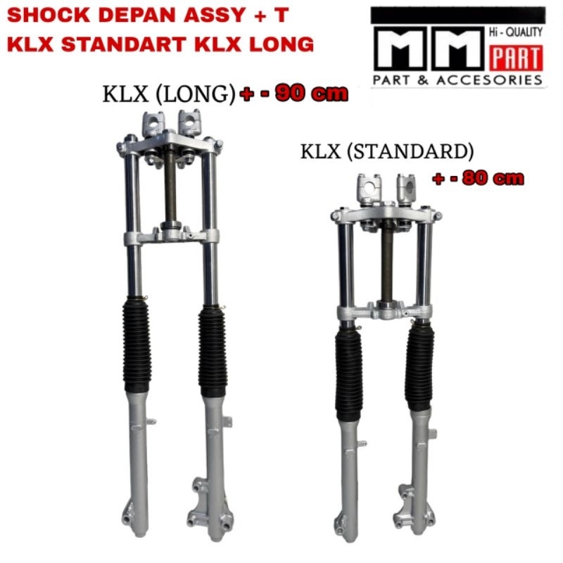 SHOCK DEPAN ASSY + T KLX, KLX LONG - SHOCK ASSY depan klx shock klx short original shock depan klx L