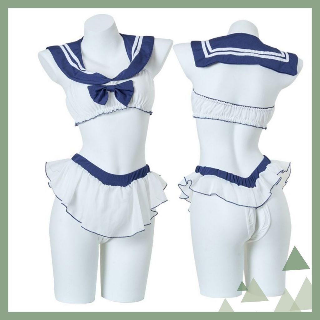 LINGERIE SEXY COSPLAY SERAGAM SEKOLAH JUMPSUIT TRANSPARAN MINI ROK