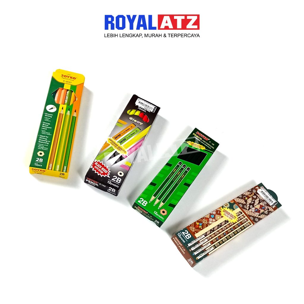 

Pensil Kayu / Pencil Wood 2B Joyko Graphite Pencil Per Pack isi 12 Pcs Pensil