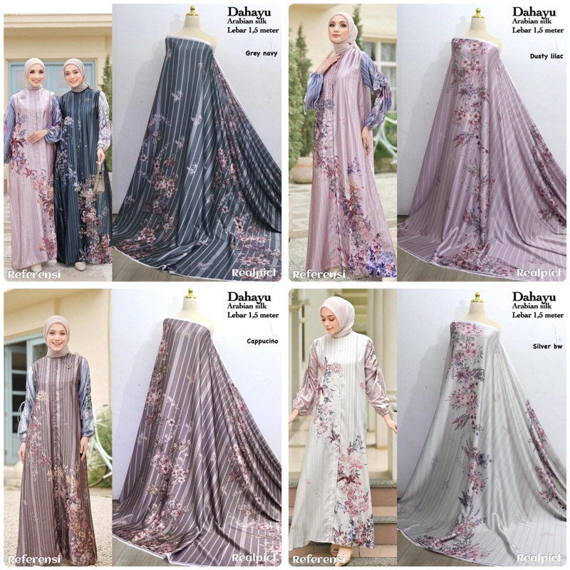 Kain Arabian silk per setengah meter / kain warna mint navy nude silver / kainsilk mewah / Azzatexti