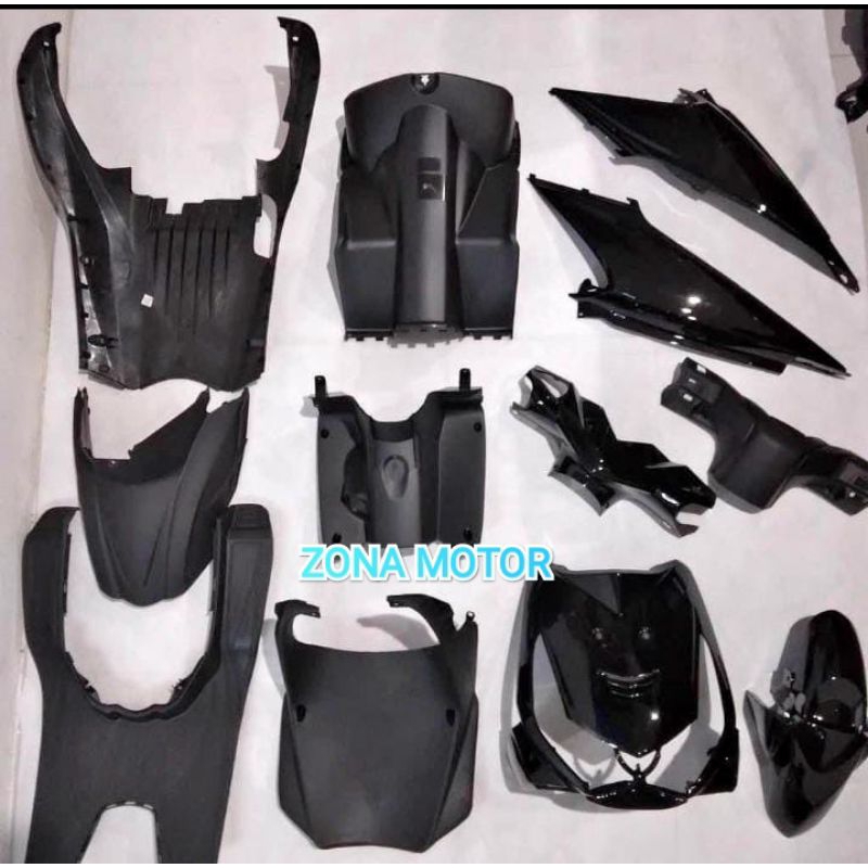 Body Set Full Cover Honda Beat FI 2013-2017 Kasar & Halus – Hitam Doff/Glossy