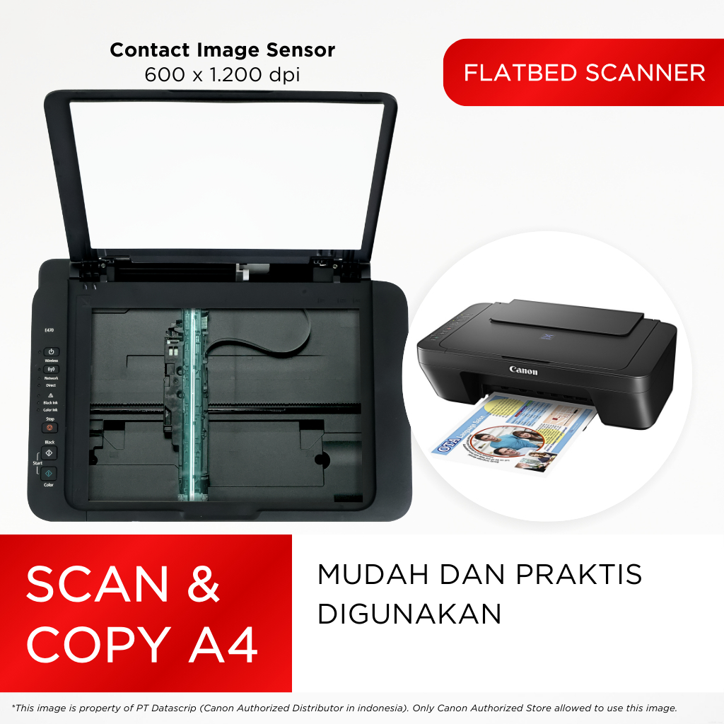 Printer Canon E470 – Inkjet Wifi Wireless All In One Print Scan Copy – Garansi 1 Tahun – Pengganti 2875 2876