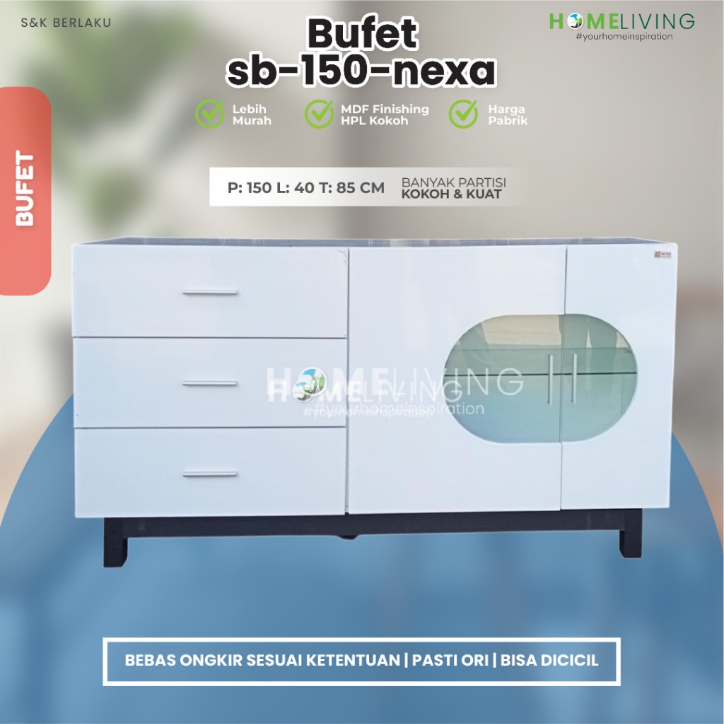 HOMELIVING - BUFFET IMPORT - BUFFET TV - BUFFET RUANG TAMU - BUFFET MEWAH