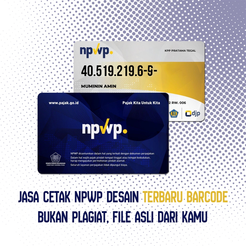 

Cetak Kartu NPWP Pajak Digital Fisik Bahan PVC