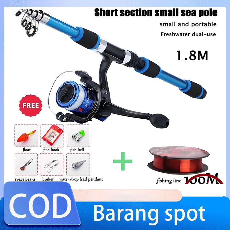 Fishing Rod Set Fishing Reel Full Bait Kit 5.2: 1 High Speed 3BB Max Drag Joran Pancing Set