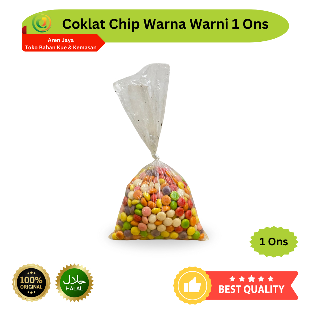 

Choco Chip Coklat Warna Warni Rainbow Repack Kiloan 1 Ons Original