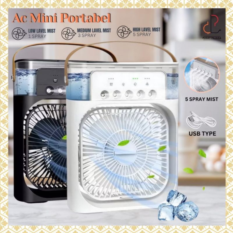 KIPAS ANGIN MINI AC PENDINGIN KAMAR PORTABLE ELEKTRIK AIR COOLER PRAKTIS HUMIDIFIER KIPAS BENTUK AC 
