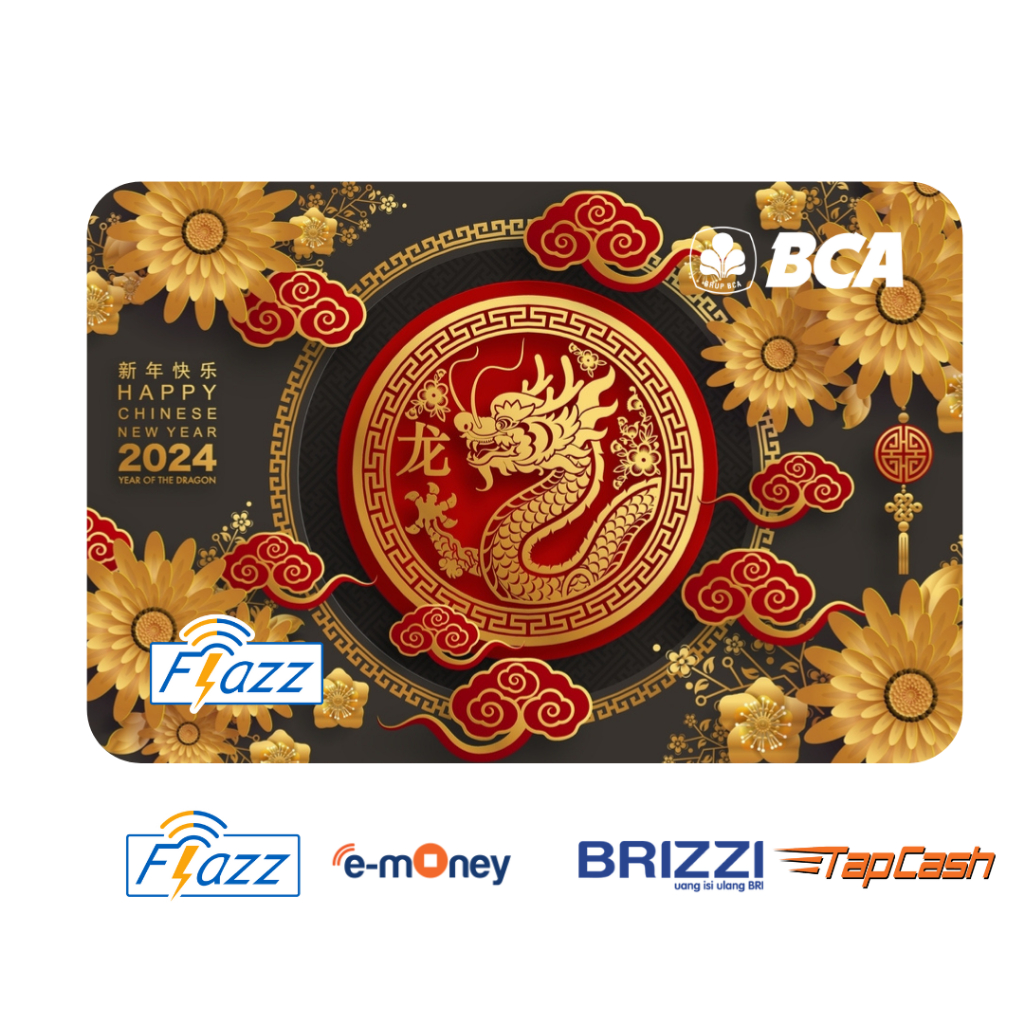Emoney Embossed Nama custom eToll Flazz BCA Shio Naga11