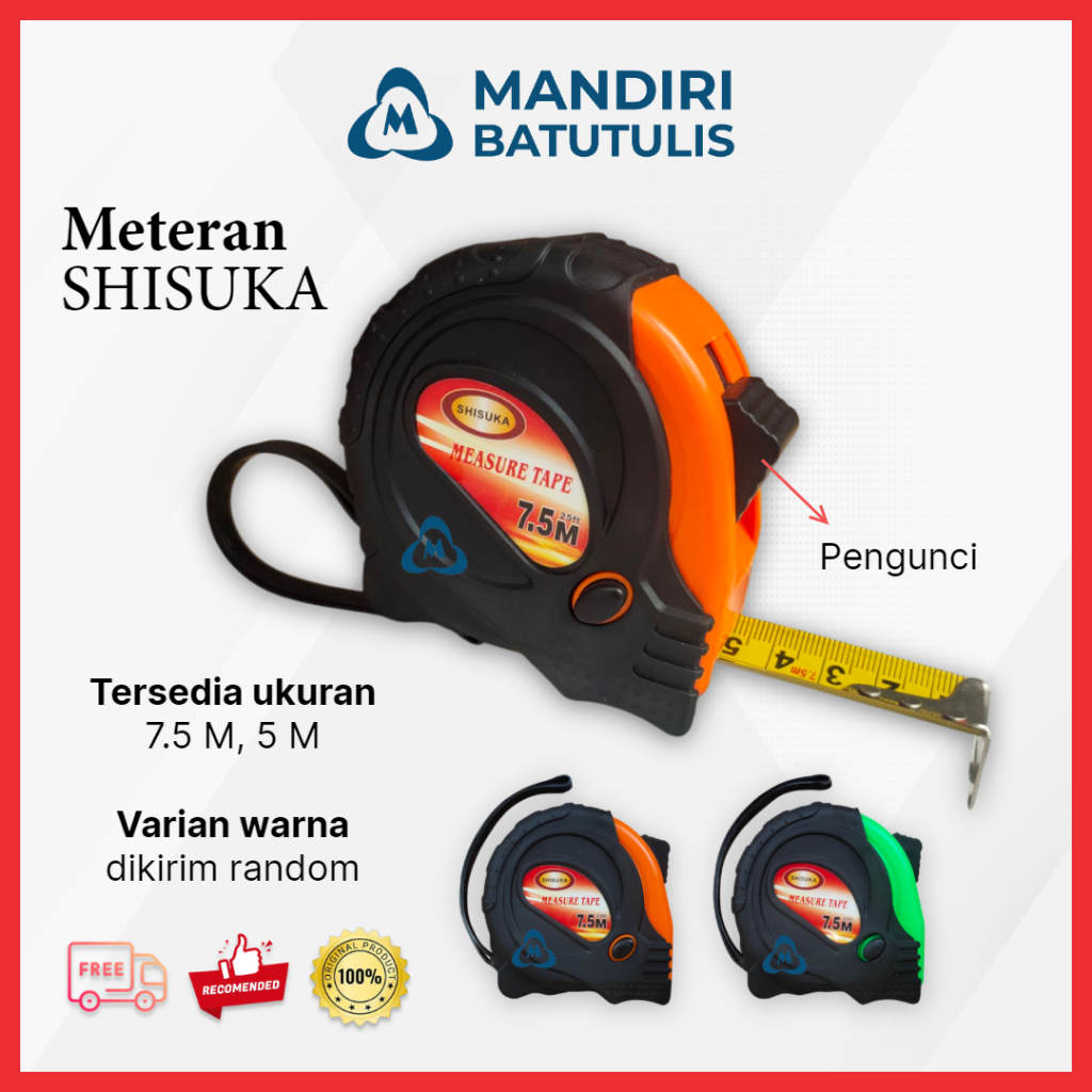 Meteran 7,5 meter Karet Murah / Meteran Bangunan / Meteran Tukang