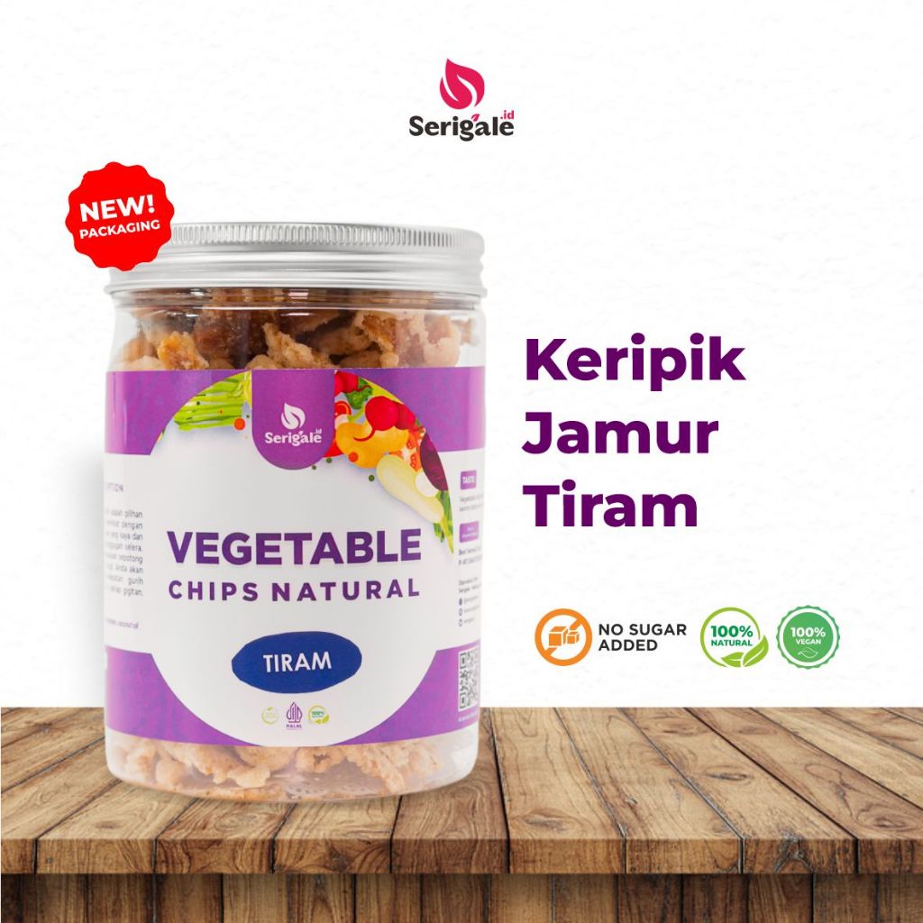 

SERIGALE Keripik Jamur Tiram Sayur Alami Natural Super Gurih New Pack 650 ML