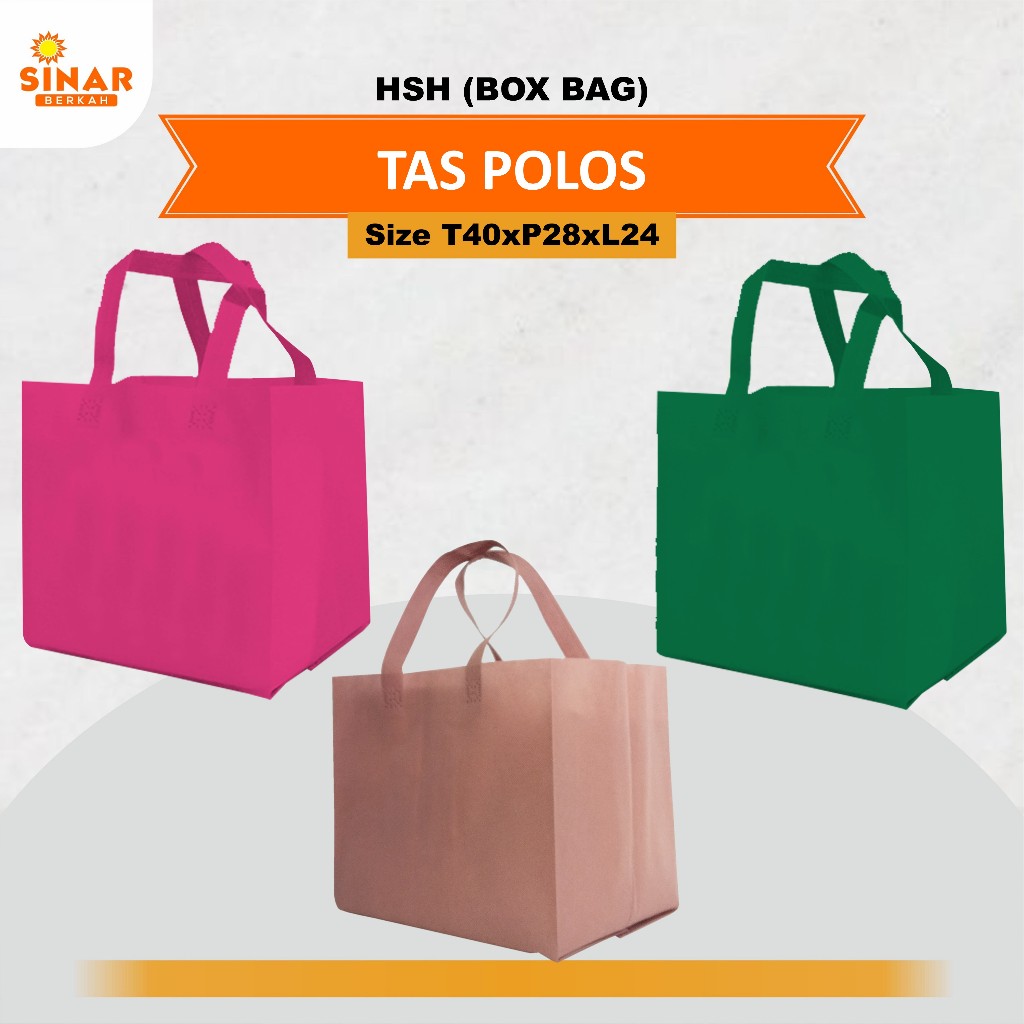 

[SPUNBOND] Tas Hajatan |Tas Nasi Kotak UK 24x24| Tas Polos Jumbo Bahan Tebal Ukuran 40X28X24