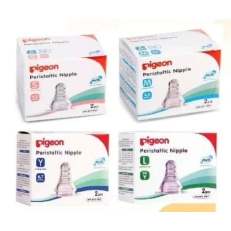 PIGEON NIPPLE PERISTALTIC|NIPPLE PIGEON S-M-L ISI 2 PCS