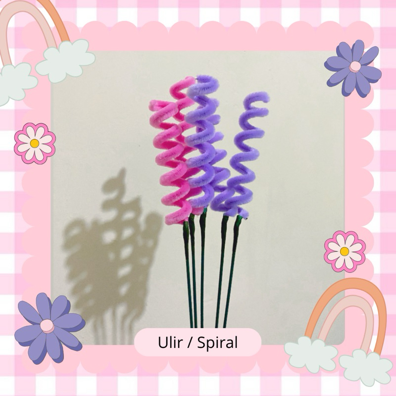 [[ ULIR / SPIRAL ]] Kawat Bulu Satuan / Bunga Kawat Bulu 1 Tangkai / Bunga Kawat Bulu Pertangkai / P