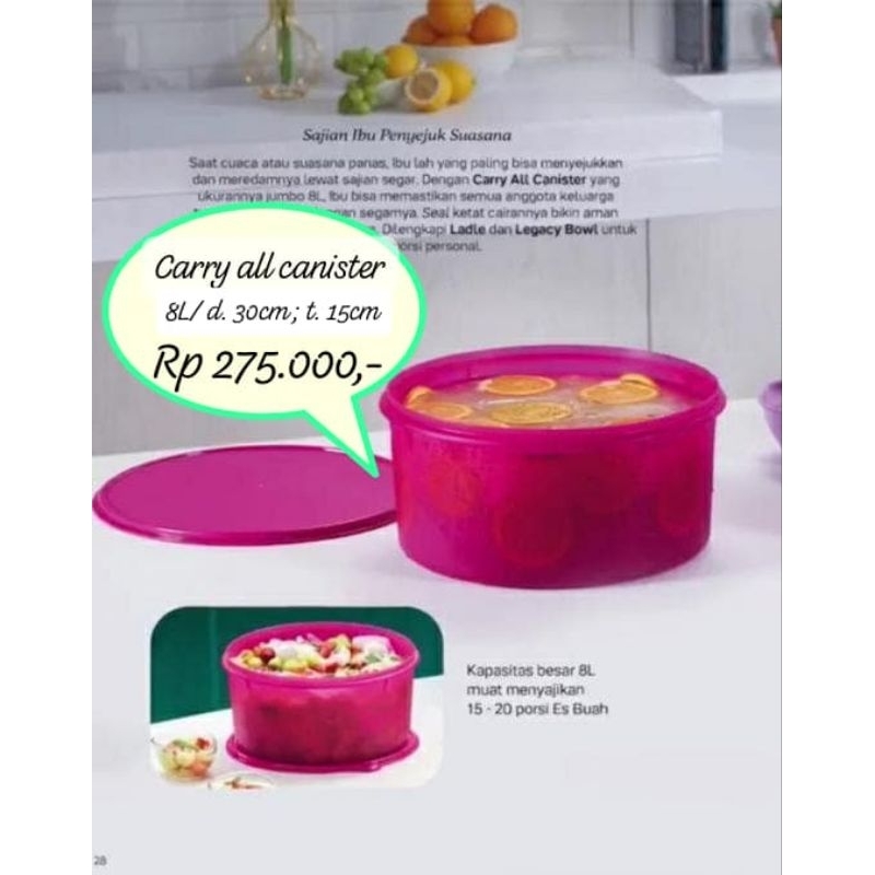 Tupperware Carry All Canister 8L