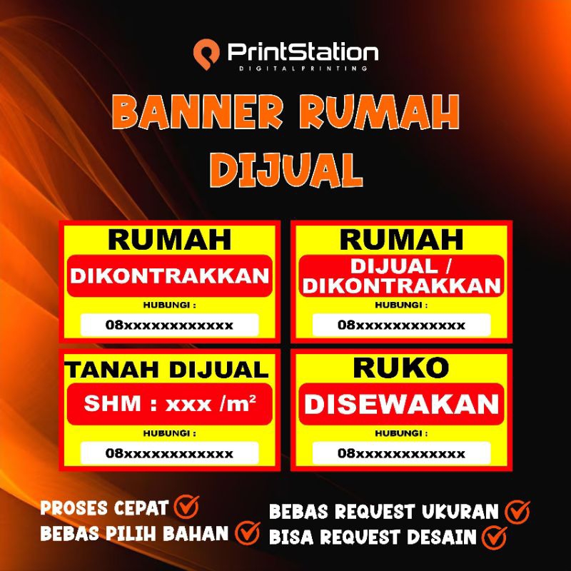 CETAK BANNER / BANER / BANNER / BENER / SPANDUK / SEPANDUK / BALEHO / SPANDUK BANNER TANAH DIJUAL / 