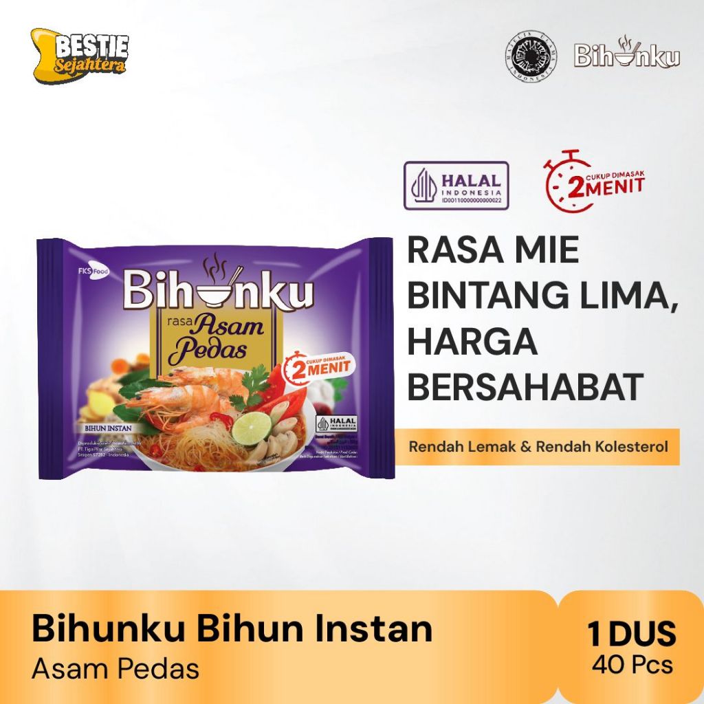 

Bihunku Instant - Asam Pedas- 1 karton - 40 Pcs - 55 gr