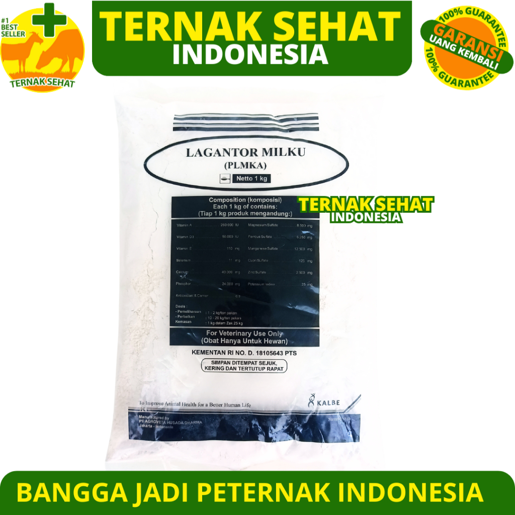 LAGANTOR MILKU 1 KG - Premix Sapi Peningkat Produksi Susu & Pertumbuhan Sapi Kambing Perah