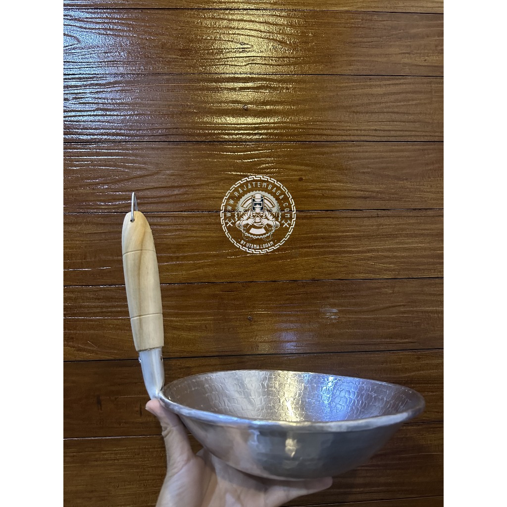 Wajan sunduk Panci Cekung Gagang kayu / Kuali Penggorengan Nasi goreng Alumunium not Stainless Tebal