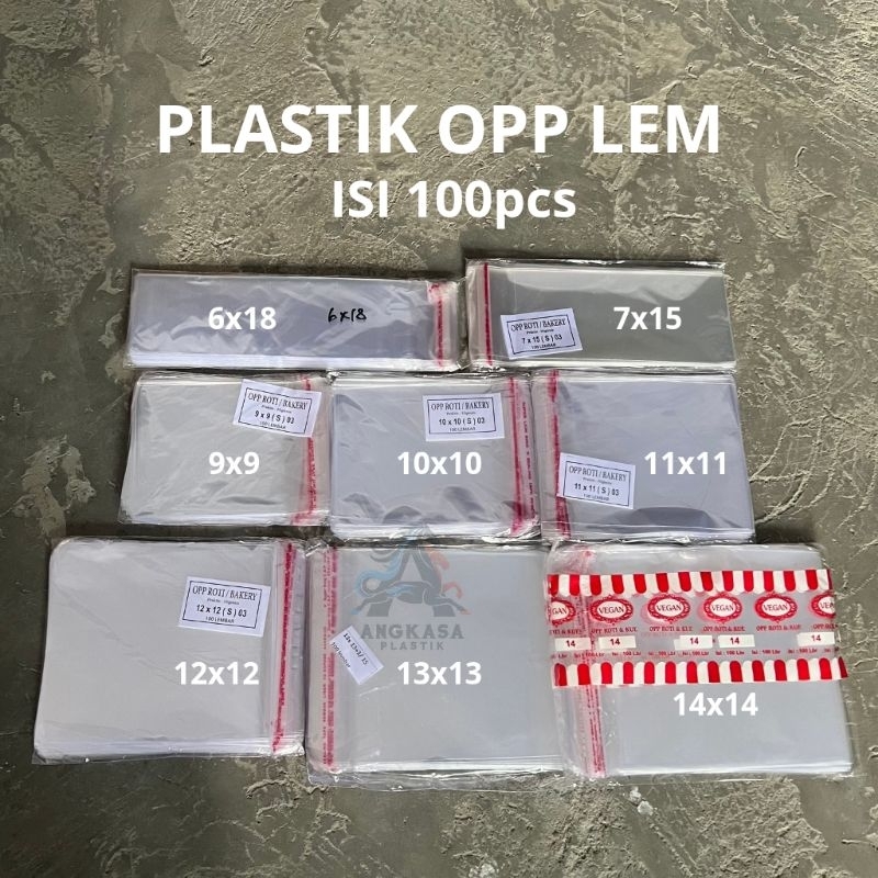 (100pcs) plastik OPP Lem 6x18 opp 7x15 opp 9x9 opp 10x10 opp 11x11 opp 12x12 opp 13x13 opp 14x14 opp