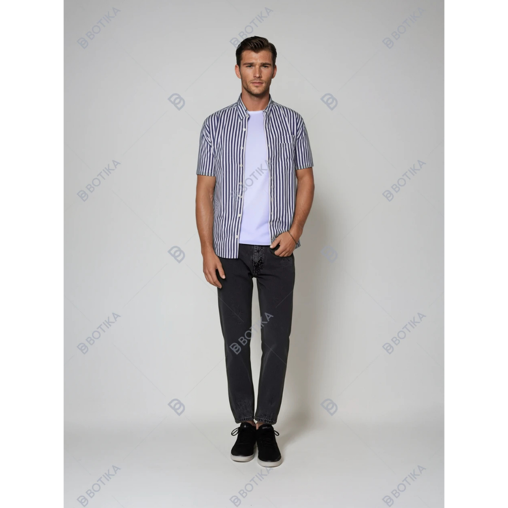 BASE Kemeja PRIA / Shirt Kotak / Baju Kantor / Kemeja Kantor Garis Besar