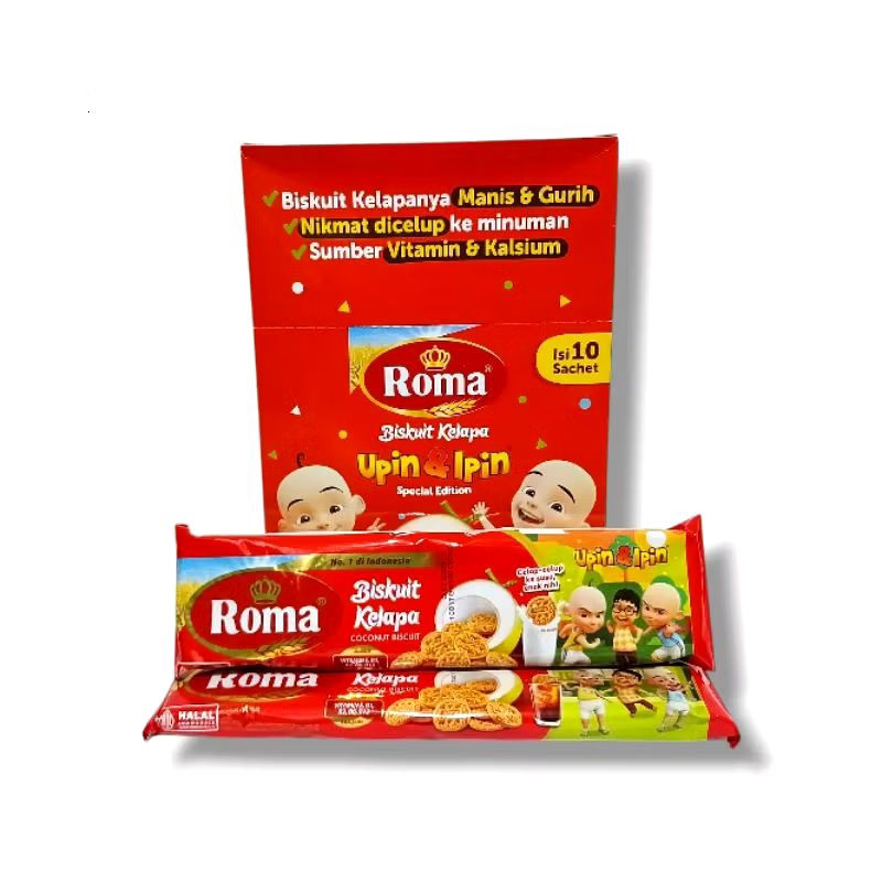 

Roma Biskuit Kelapa Upin & Ipin Special Edition Box 36gr Isi 10 Pcs