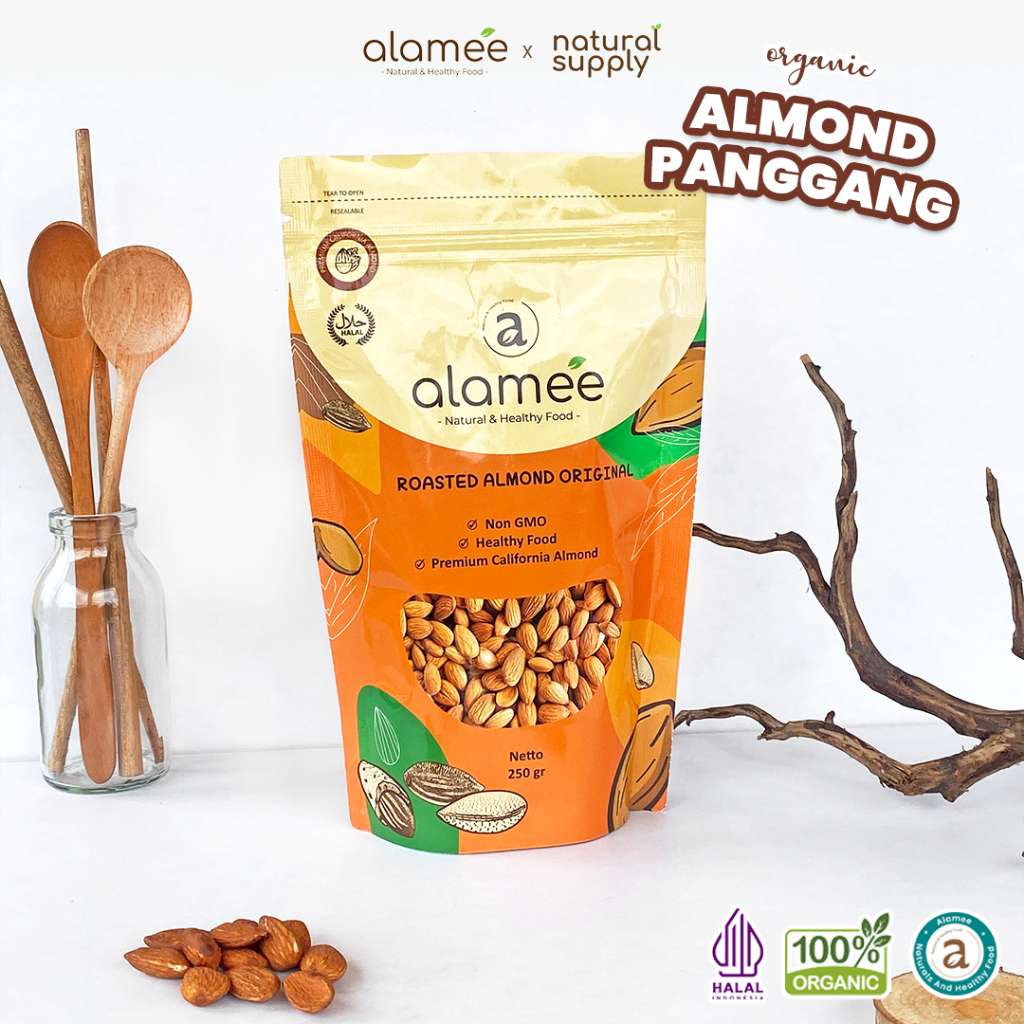 

ALAMEE Kacang Almond Almon Kupas Panggang Premium Roast Roasted Grade A California 250 Gram Oven Siap Makan Crispy Asli Cemilan Gurih Matang Tanpa Kulit Murah