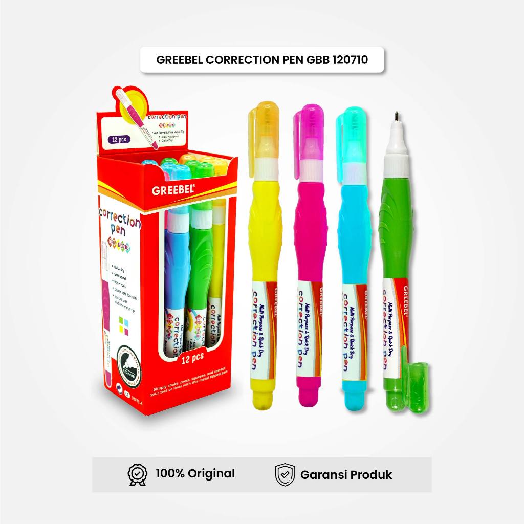 

GREEBEL Tip X Koreksi Pulpen (PCS) Correction Pen GBC120710 / Tipe X Tulisan Cepat Kering