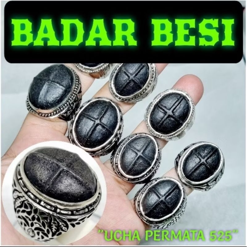 CINCIN BATU BADAR BESI HITAM TAPAK JALAK Nempel Magnet