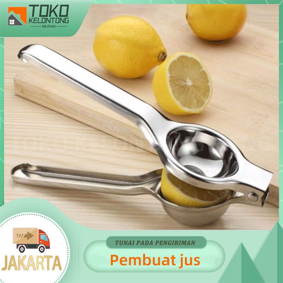 Alat pemeras buah manual rumah tangga, penjepit lemon sederhana, juicer baja tahan karat, juicer jer