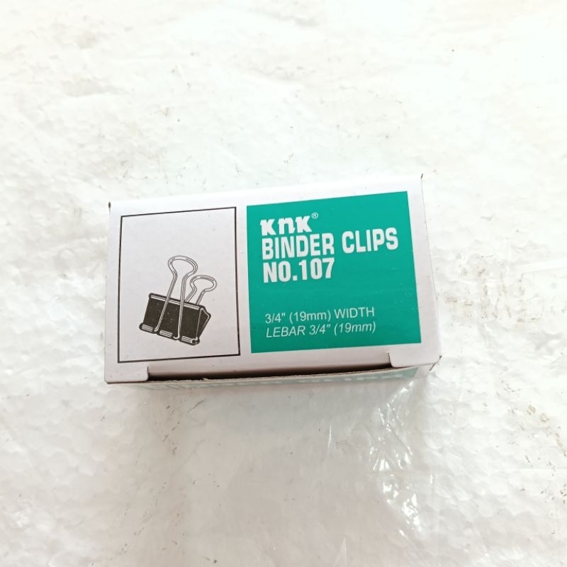 

BINDER CLIP 107 1 KOTAK PENGJEPIT KERTAS HITAM 1,9 CM 19MM